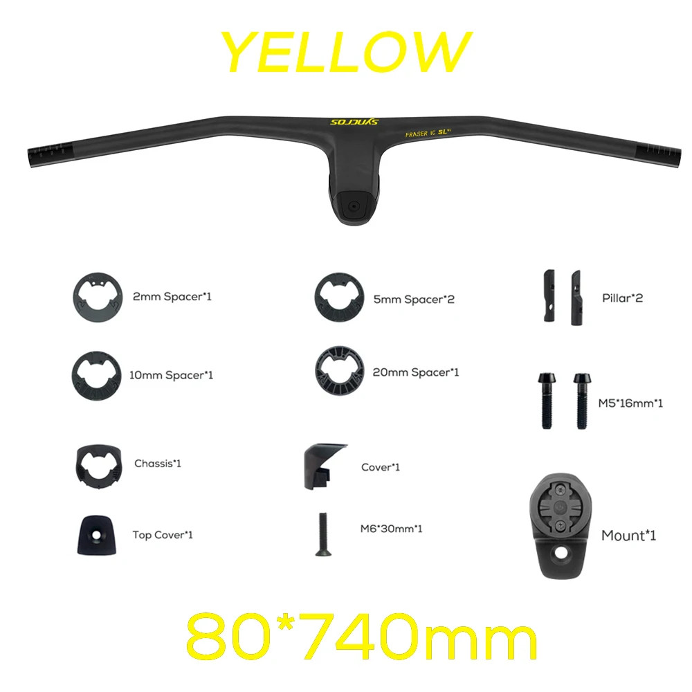 740MM -20° Degree Carbon Integrated Cockpit MTB Handlebar with Titanium Screws