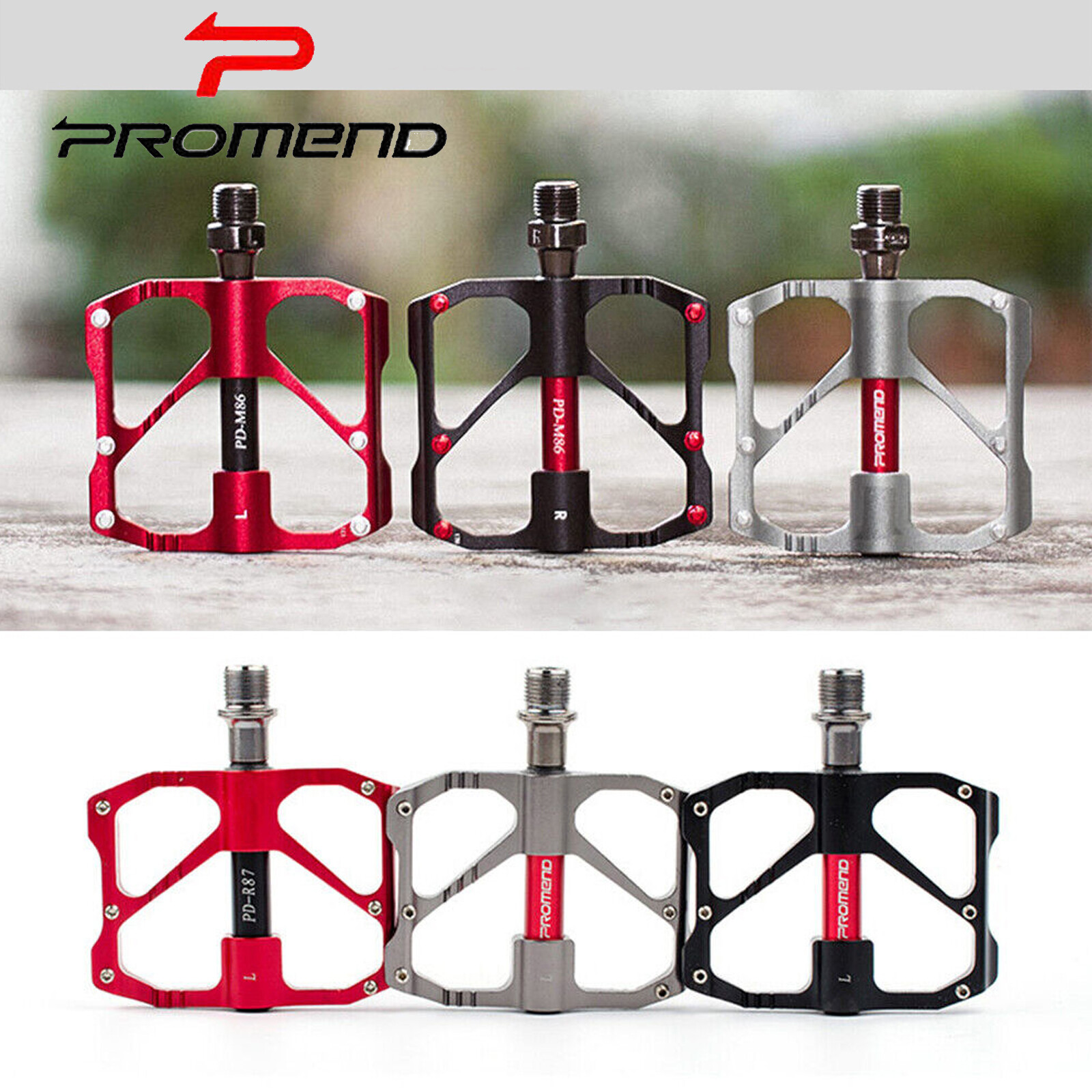 3 Bearings Flat/Platform Pedals Mountain Bike 9/16″ Fit Shimano/Rockbros MTB DH