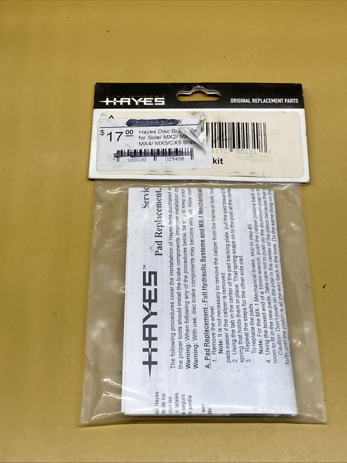 NEW Hayes 98-20197 Sole MX2 MX3 MX4 MX5 Disc Brake Pads