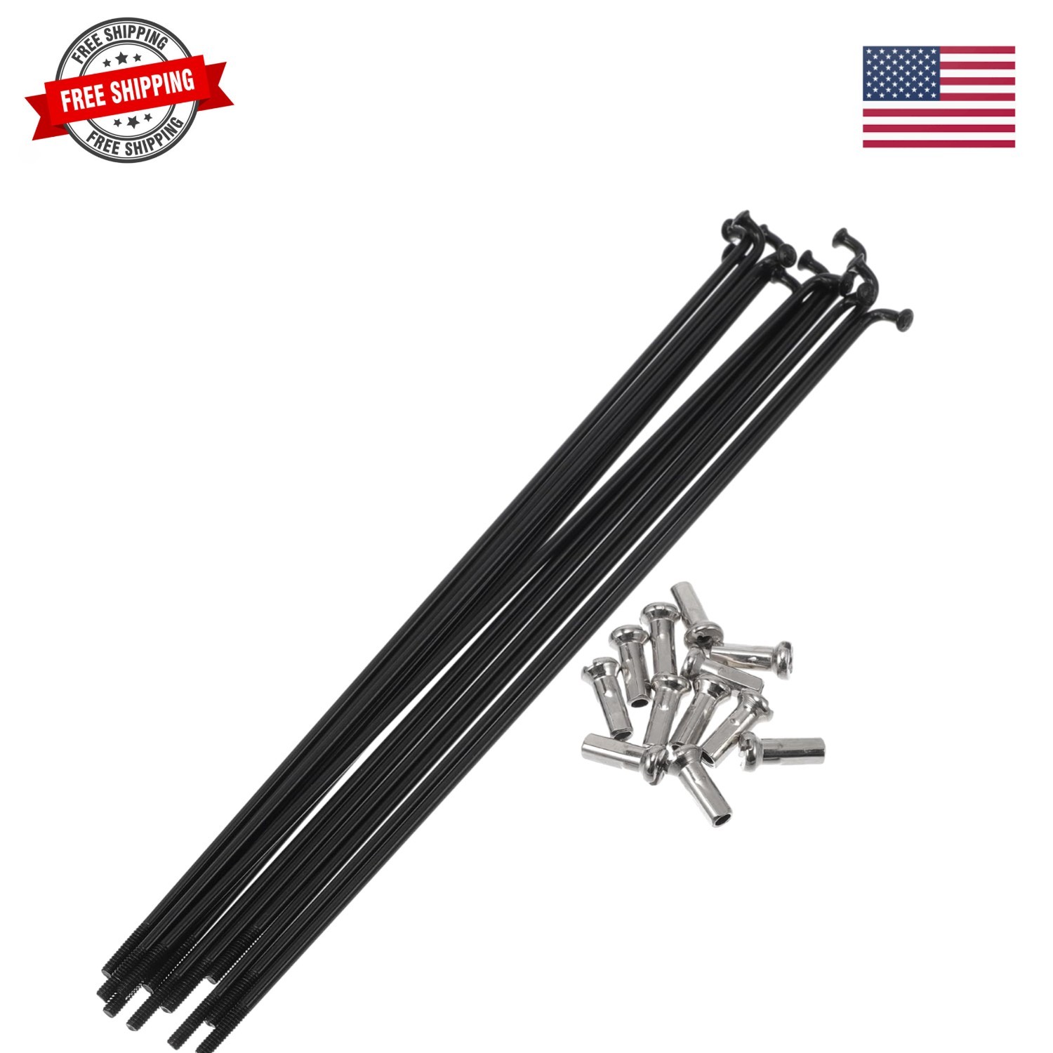 14G 152mm Length Bike Wheel Spokes 304 Stainless Steel Black 1 Set
