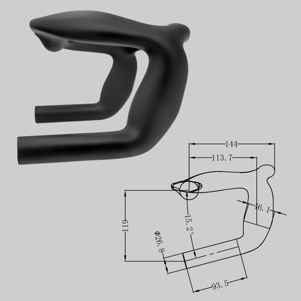 Track Handlebar Cycling Sprint Match Bent Handle Bar Carbon Fixed Handlebar