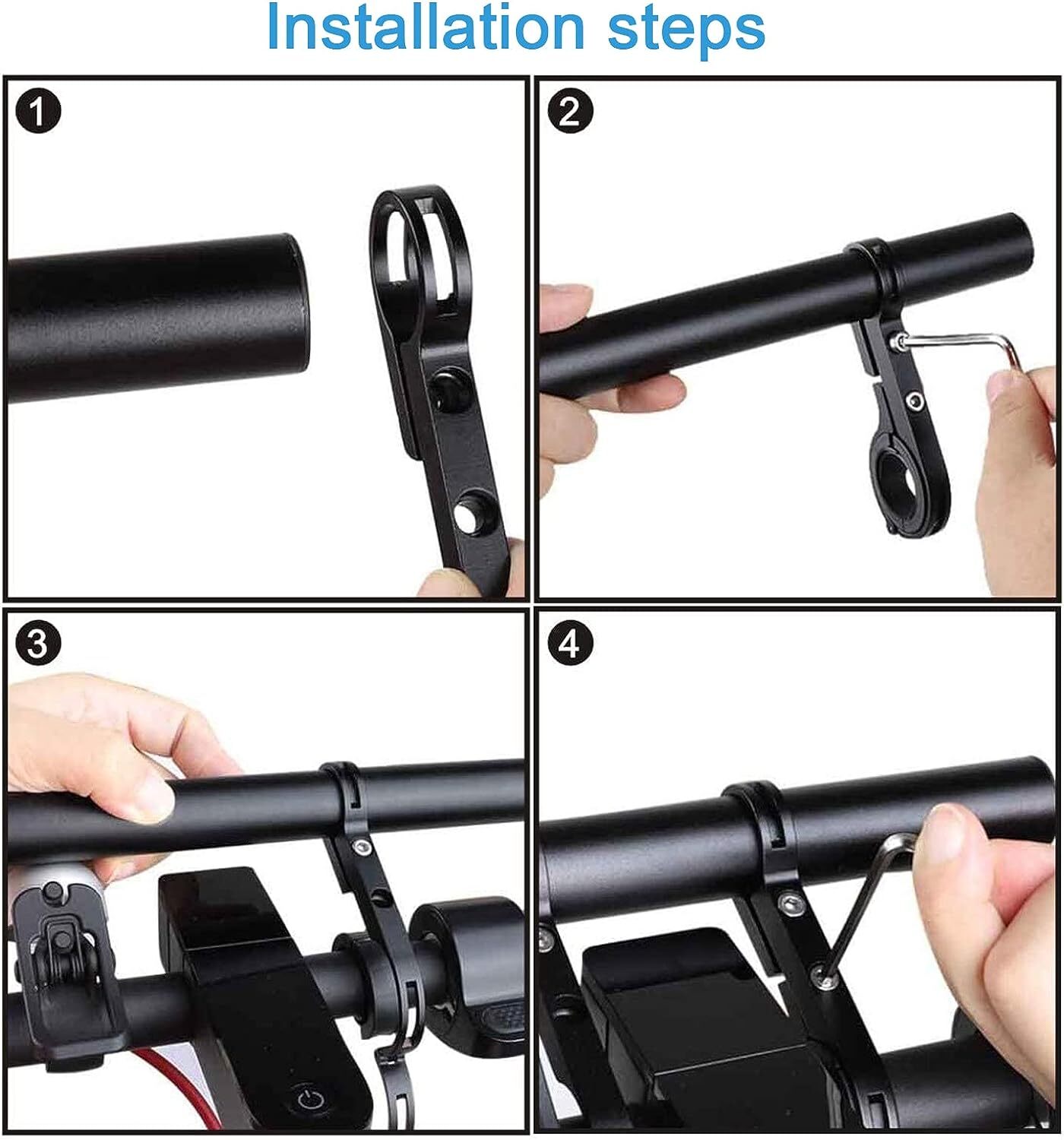 Bike Handlebar Extender Bicycle Bar Extension Mount Headlight GPS Holder Bracket