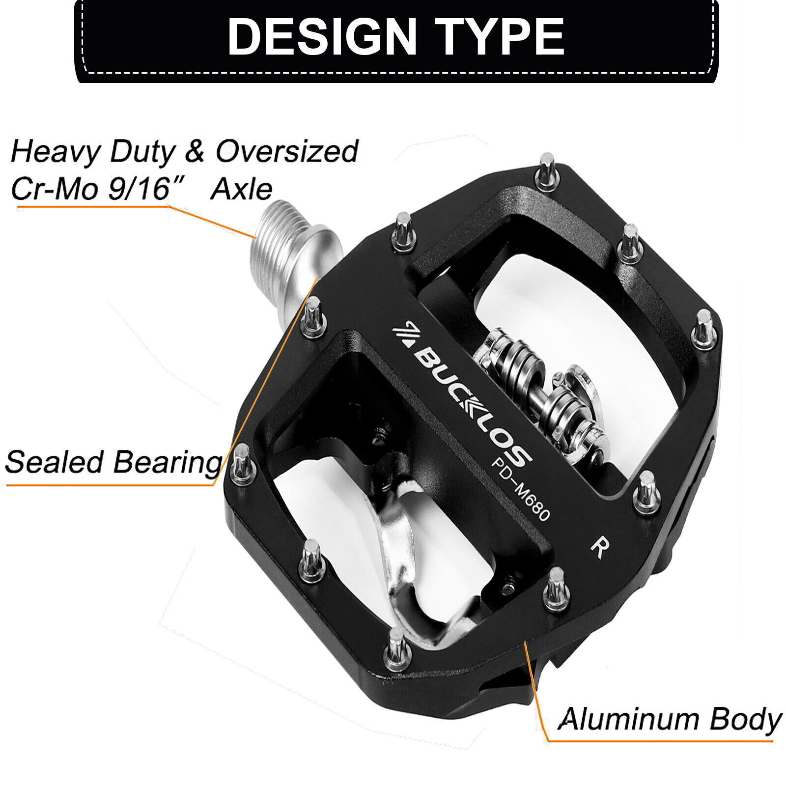 SPD Pedal Clipless Pedals 9/16″ Mountain Bike Pedals Dual Platform Multi-Purpose