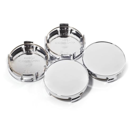 4Pcs 63mm(2.50in) Wheel Center Caps OD: 63mm/2.50in, ID: 58mm/2.28in Chrome
