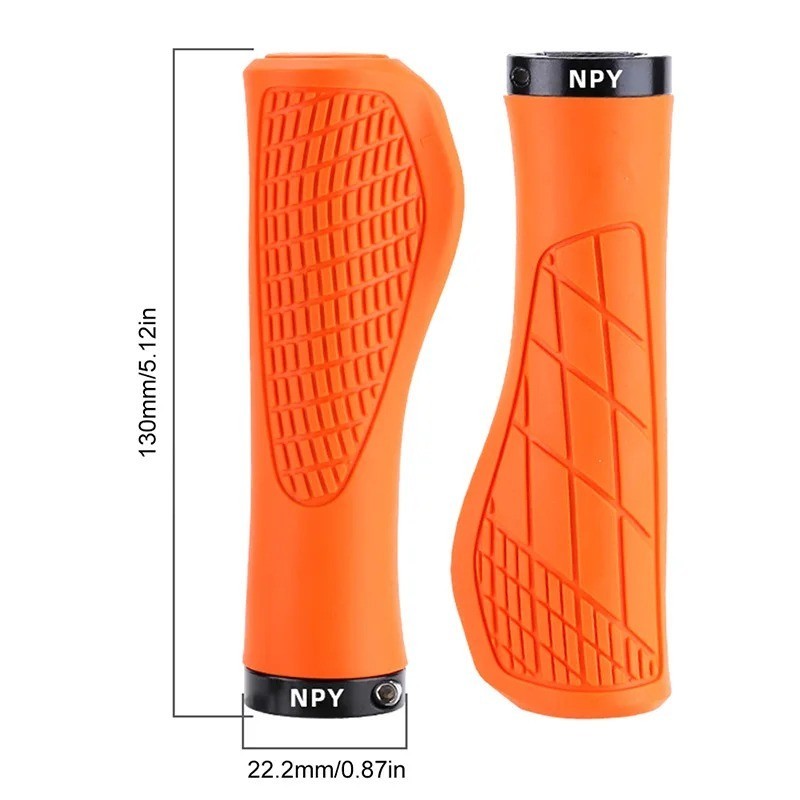 Bicycle Handlebar Grip Lock On Mountain Bike Grip Soft Rubber MTB Cuffs 22.2mm