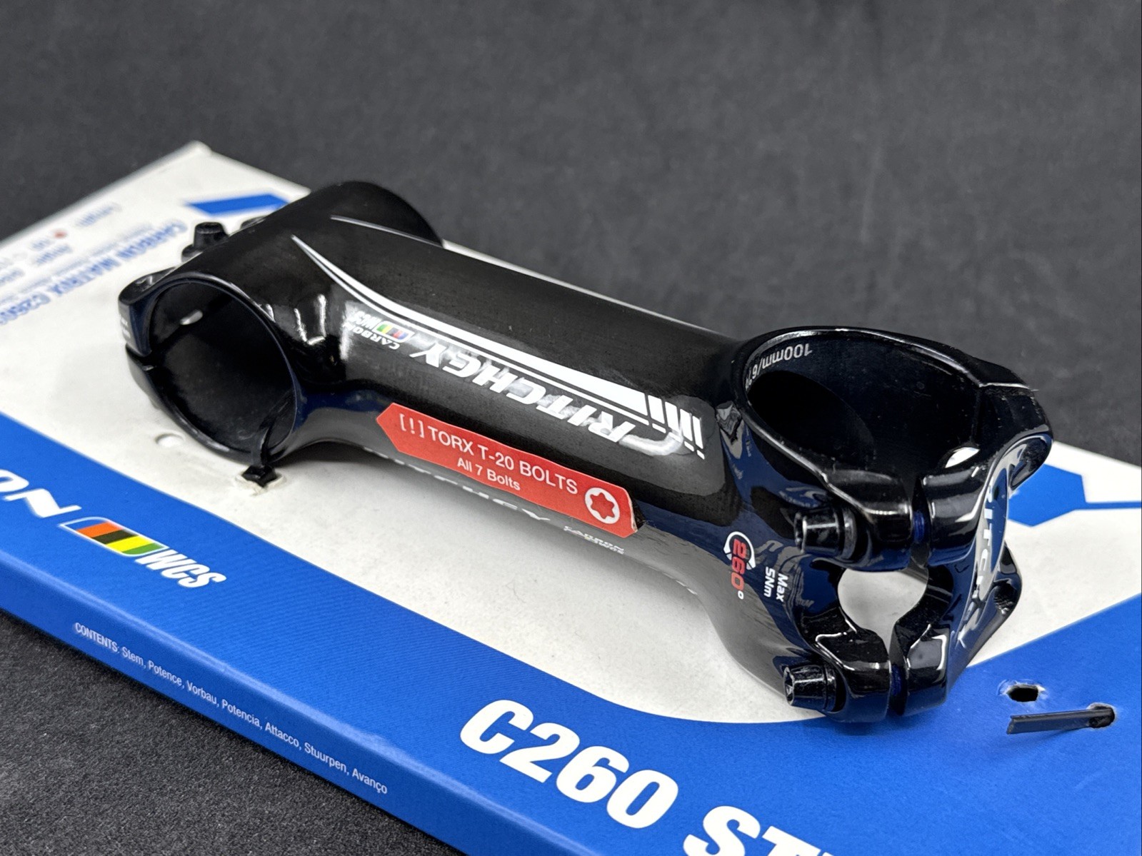 NOS Ritchey Carbon WCS C260 Stem 100mm +/- 6° 31.8mm 1-1/8″ NEW ON CARD
