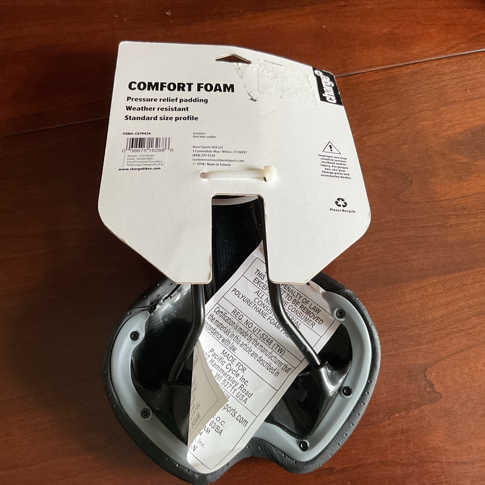 Charge Spoon Comfort Foam Bike Black Water Resistant Saddle Seat NEW