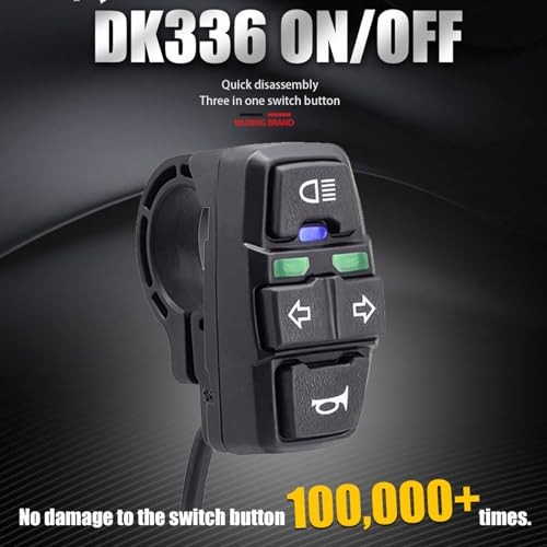 Universal Ebike Light and Horn Switch Turn Signal Switch 3 3-in-1 switch DK336