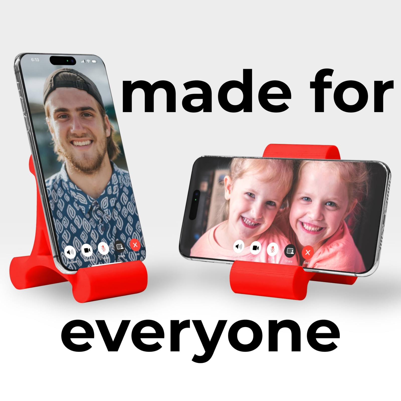 Skalene Phone Stand – 100% Silicone Rubber, Adjustable Phone Holder, Prop, Re…