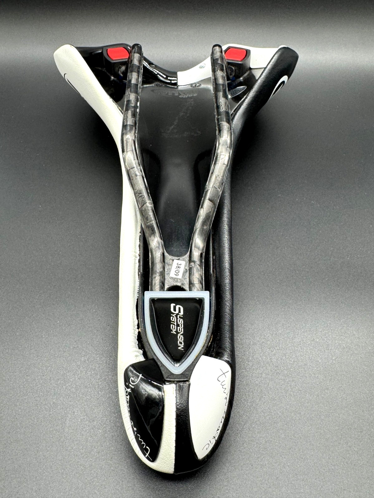 NOS Selle Italia Turbomatic White Black Bike Saddle Carbon Rails 2009