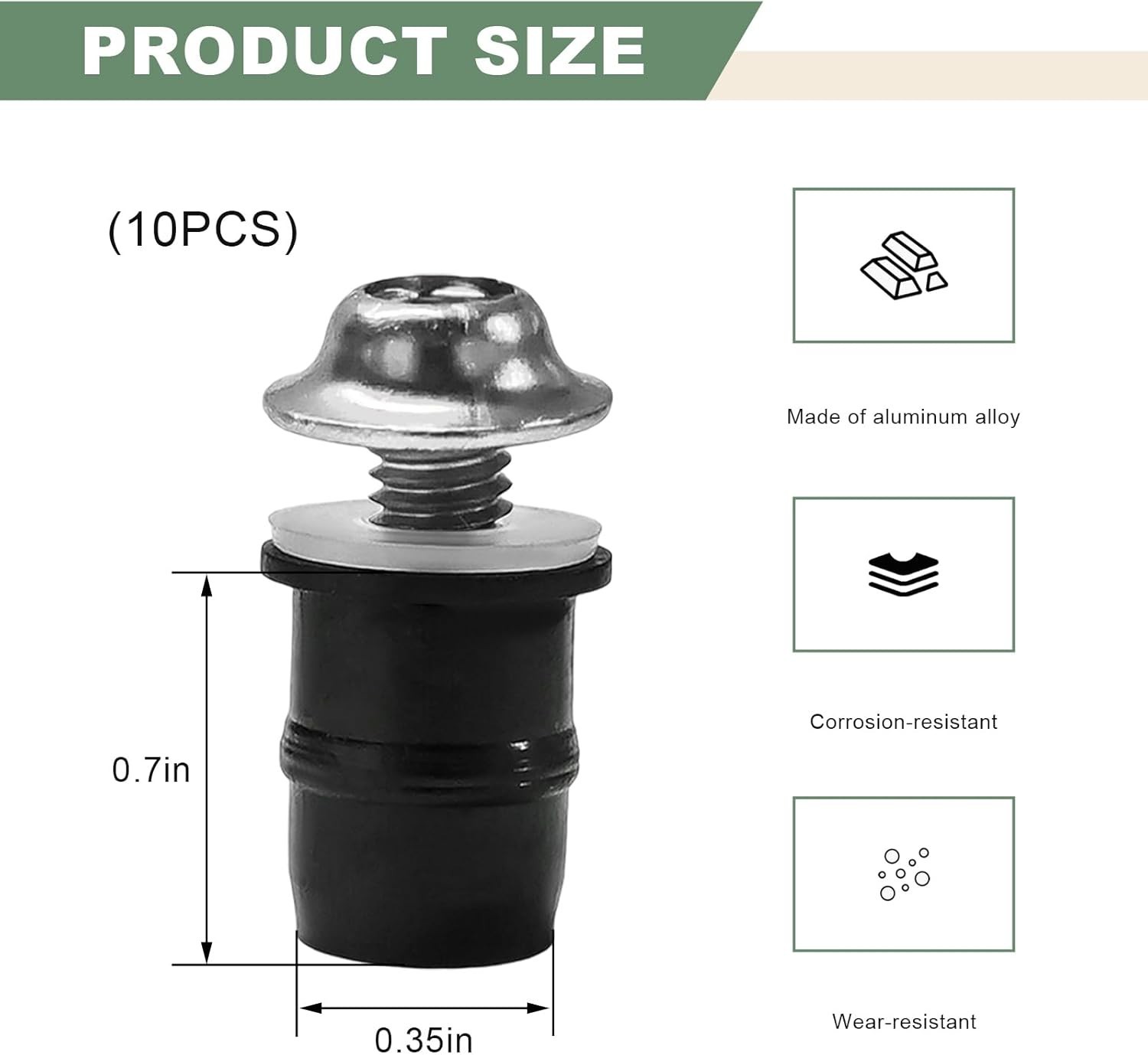 10 PCS Motorcycle Windshield Bolt Screw Kit, M5 Motorbike Windshield Silver
