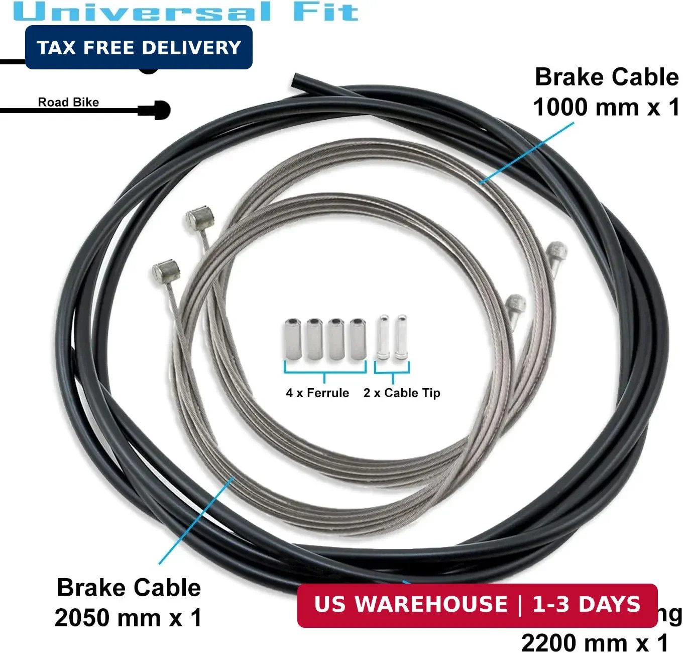 SHIMANO Universal Standard Brake Cable Set, For MTB or Road Bikes