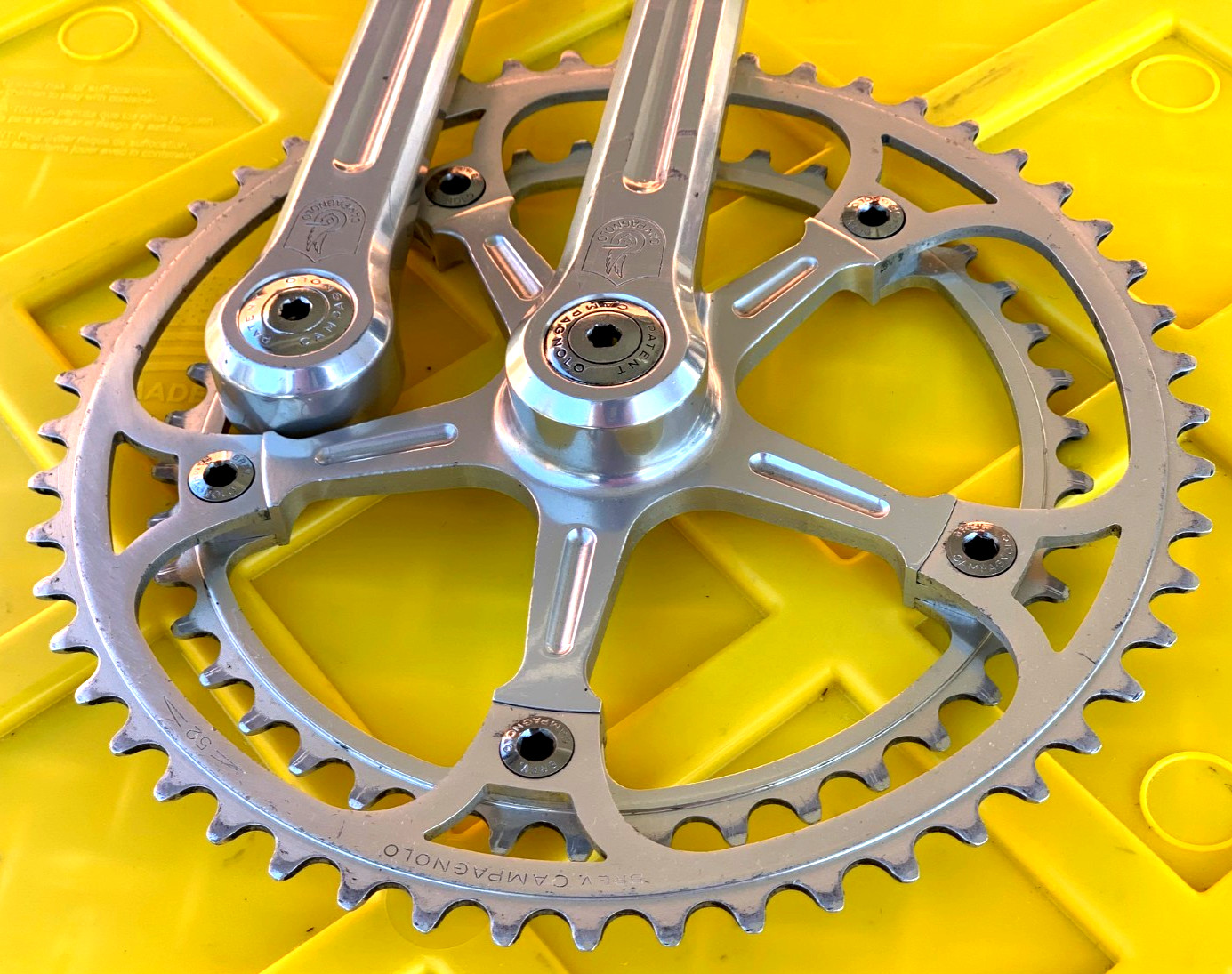 Vintage 80s CAMPAGNOLO SUPER RECORD STRADA Double Crankset 170mm 52/42 Road Bike