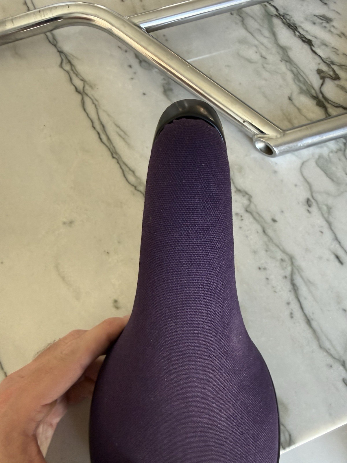 Custom Viscount BMX Bicycle Seat Auburn Purple w Black Base Plastic & Steel guts