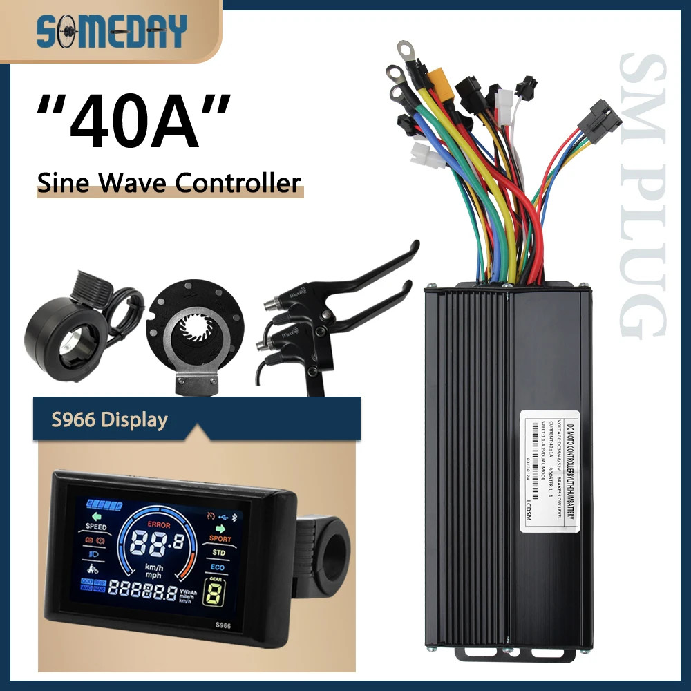E-bike 3 Mode Sine Wave Controller 36V/48V 17A 22A 26A 30A 40A 45A SM Plug