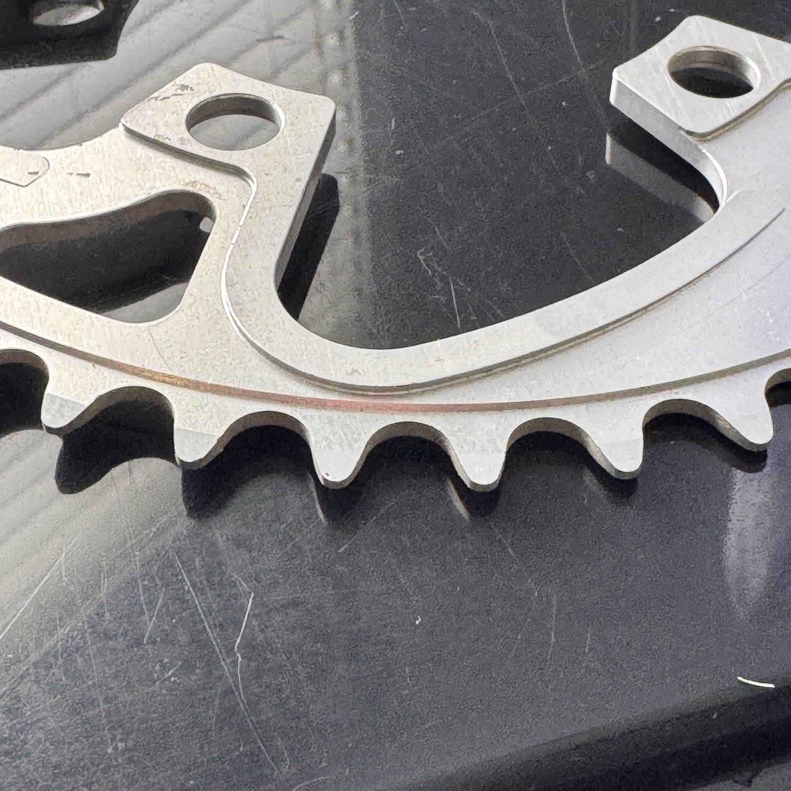 Chainring 44T x 5 Bolt x 94mm W Shifting Ramps & Pin for ATB Cranks Silver