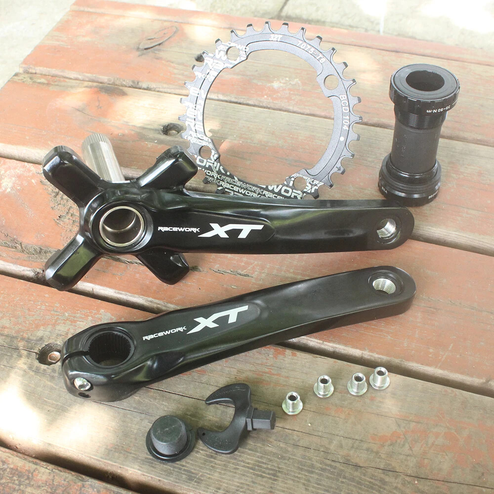 MTB Bicycle Crankset 104BCD 170/175mm Hollowtech Integrated Cranks 32/34/36/38T