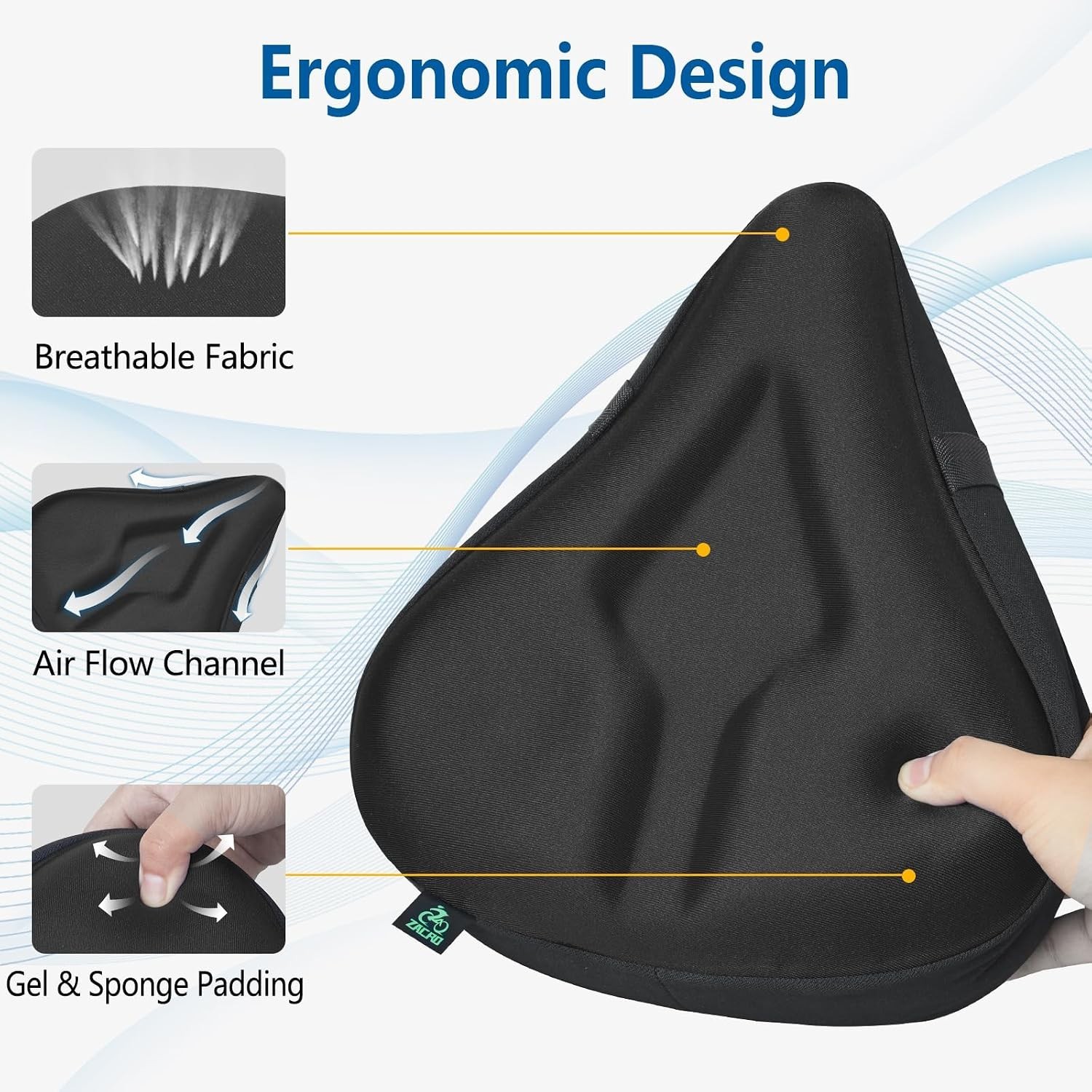 Impact-Absorbing Bicycle Seat Cover with Silicone Anti-Slip Design for Stability