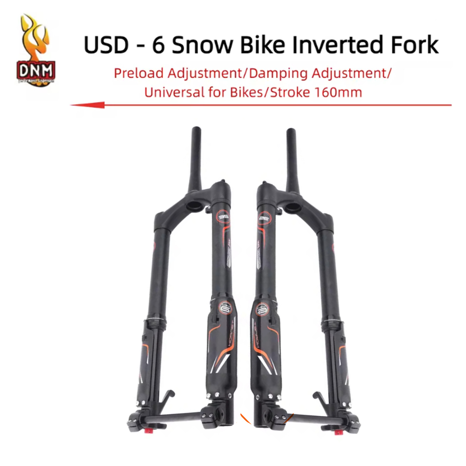 DNM USD-6 FAT 26/27.5 Inch Inverted Front Fork Coil Spring Snow Beach Fat Bike