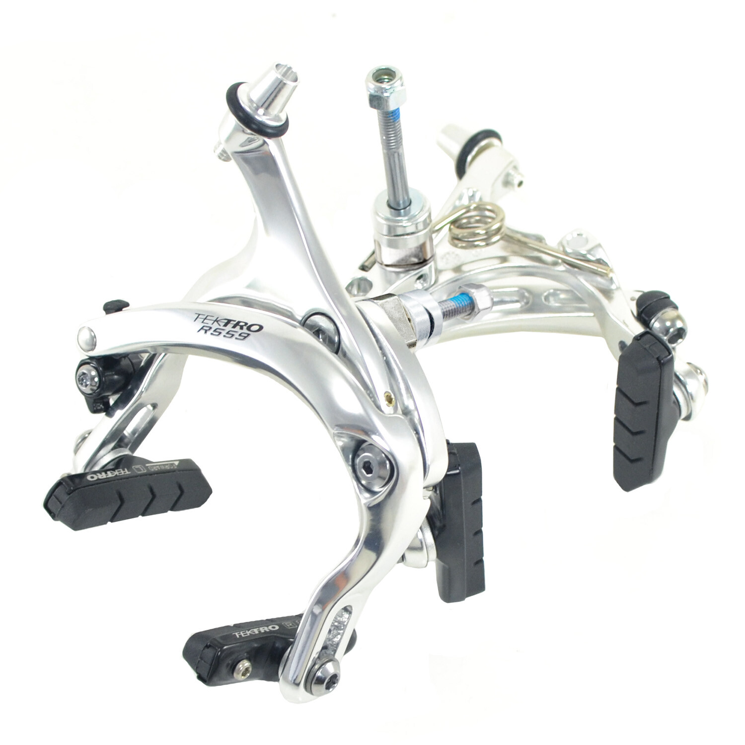 TEKTRO R559 Caliper Brake Set Long Reach 53-73mm Nutted Mount, Silver