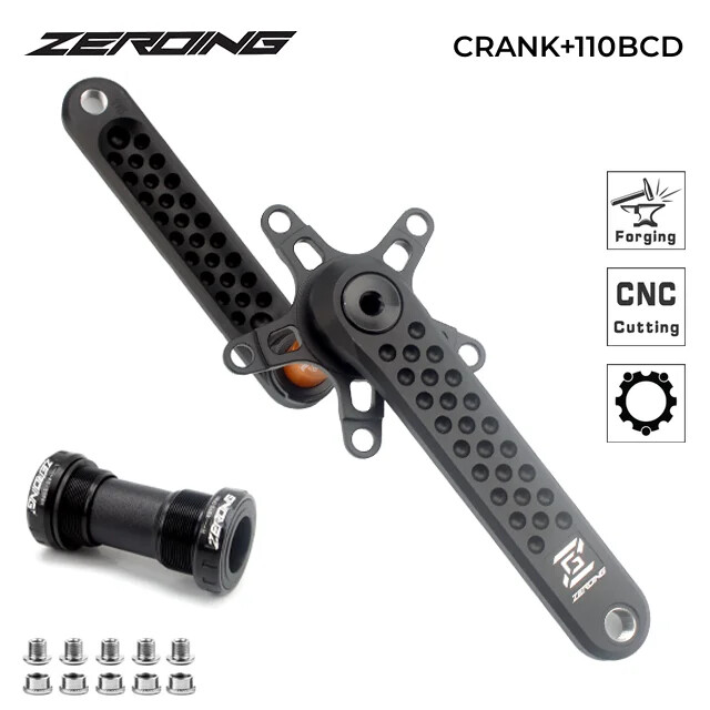 Road Bike Crankset Grave Hollow Crank 165/170/175mm 110BCD Bike Part 11/12 Speed