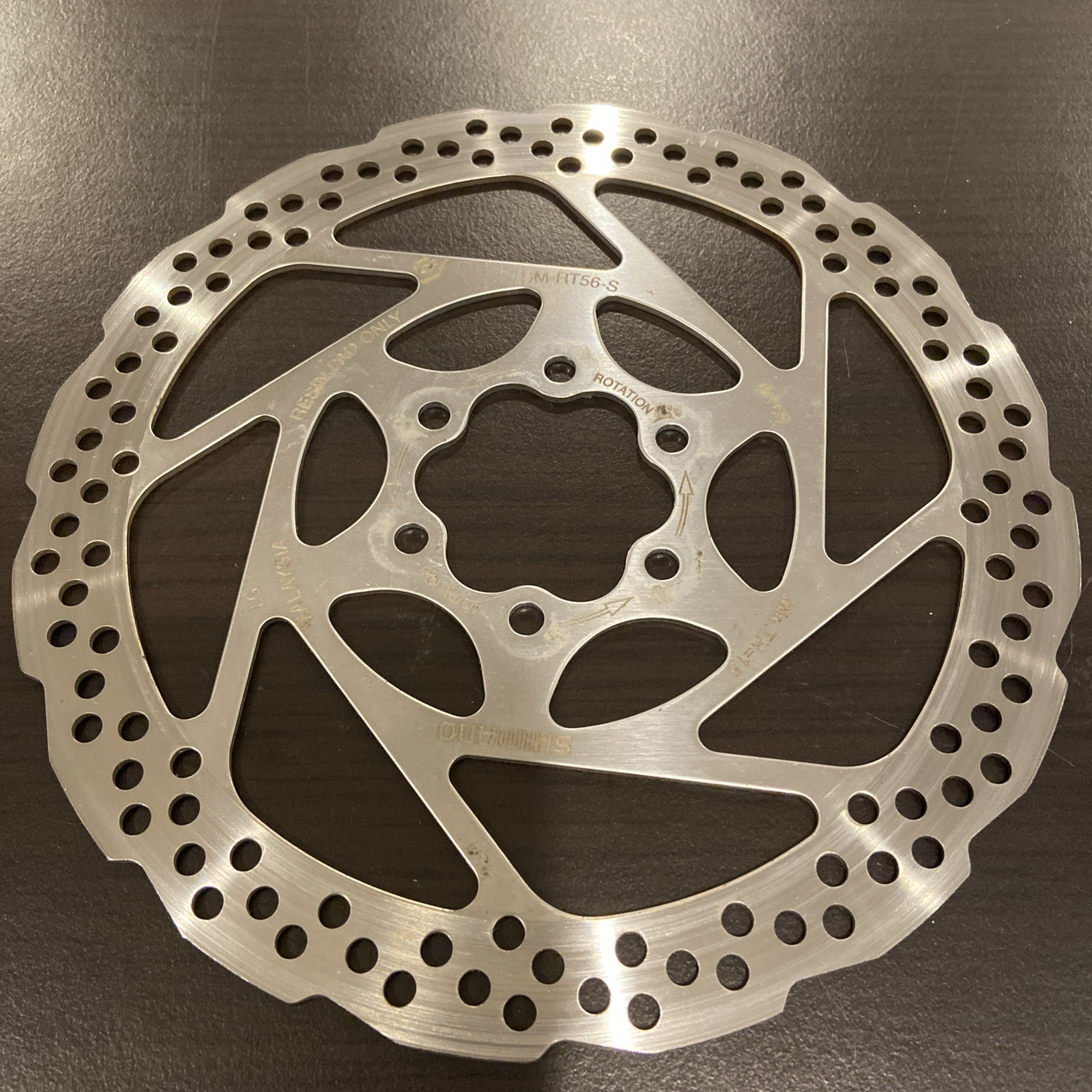 Shimano SM-RT56-S 160MM 6-bolt Rotor Resin Pad Only Used