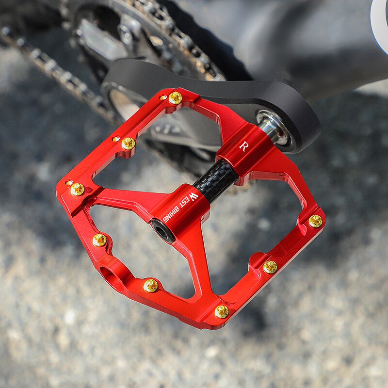 WEST BIKING Aluminum Bicycle Pedals Carbon Fiber Axle 3 Bearing Bike Pedals