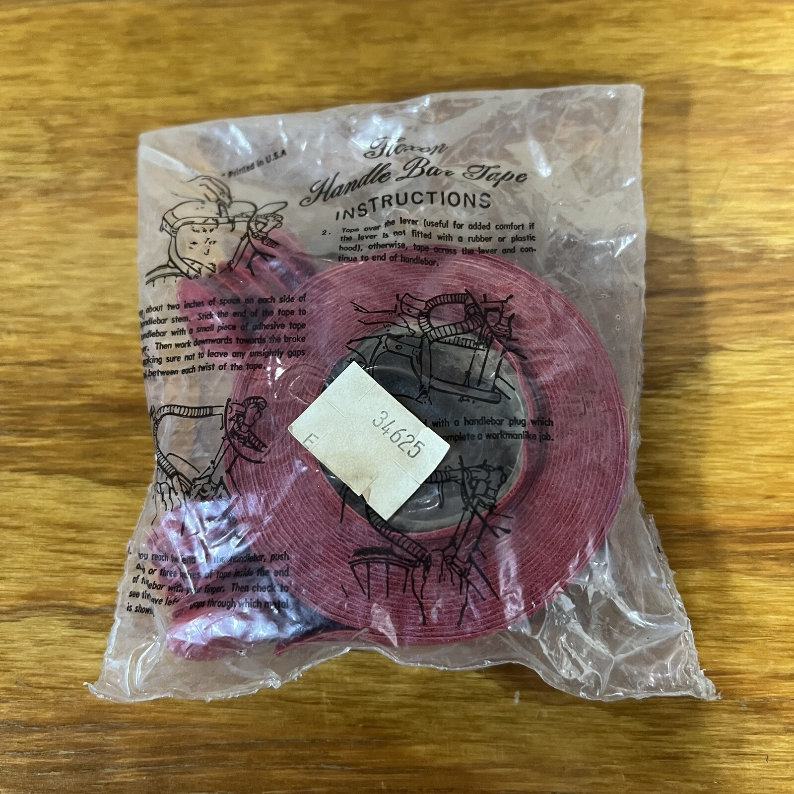 BICYCLE HANDLE BAR TAPE & PLUGS RED CLOTH HUNT WILDE FIT SCHWINN VARSITY OTHERS