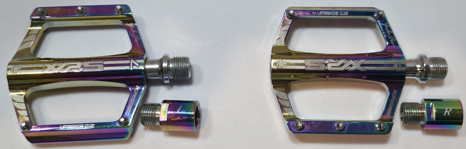 XRS7ePedals – Alloy – Oil Slick – Road Gravel Mountain BMX Bike Pedal 9/16″