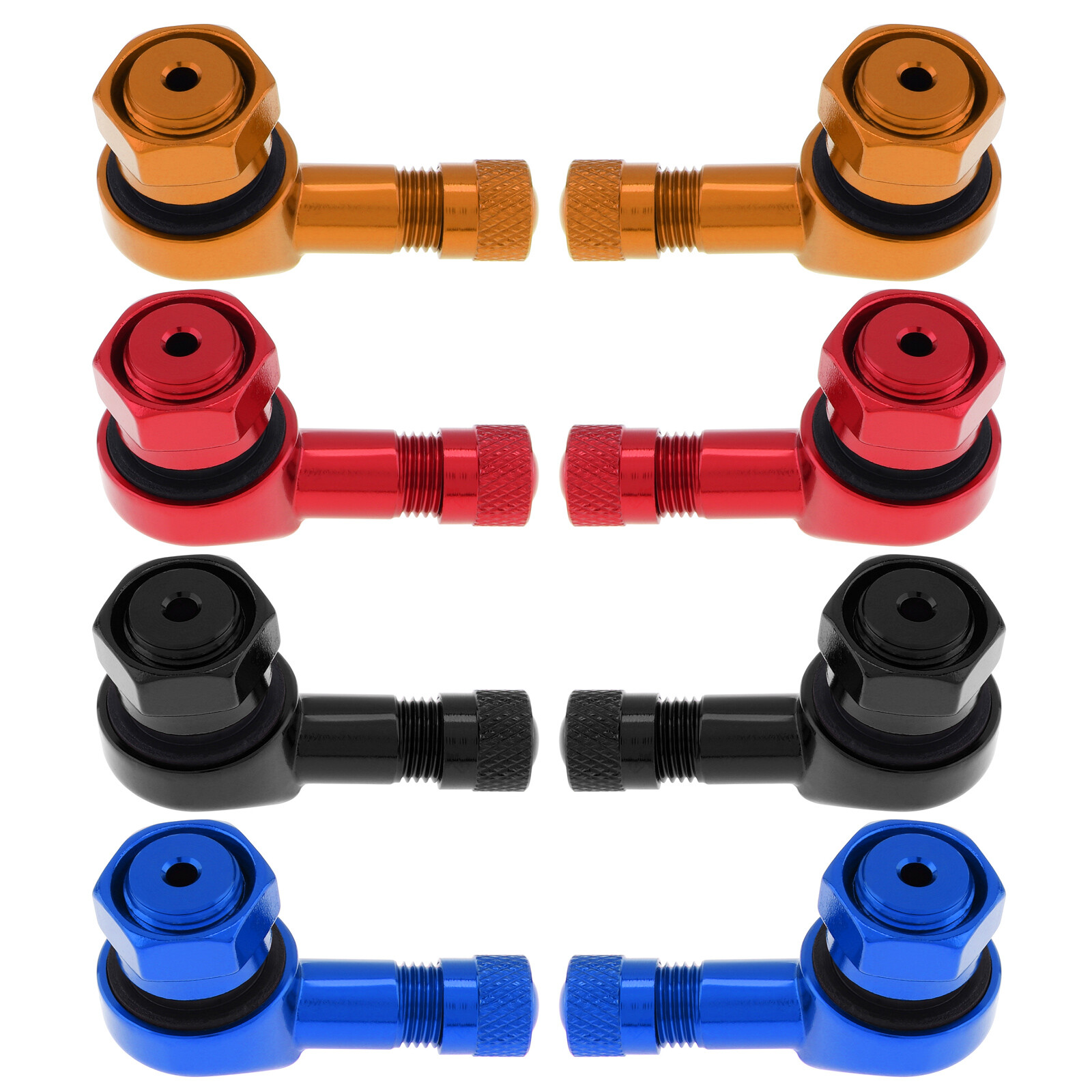 2PCS Motorcycle CNC Aluminum Alloy 11.3mm Tire Wheel Stem Valve 90 Degree Angled
