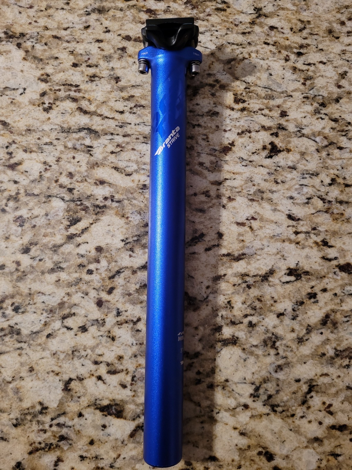 Branta Strive Seat Post 31.6mm x 350mm Long Ano Blue Aluminum Zero Offset