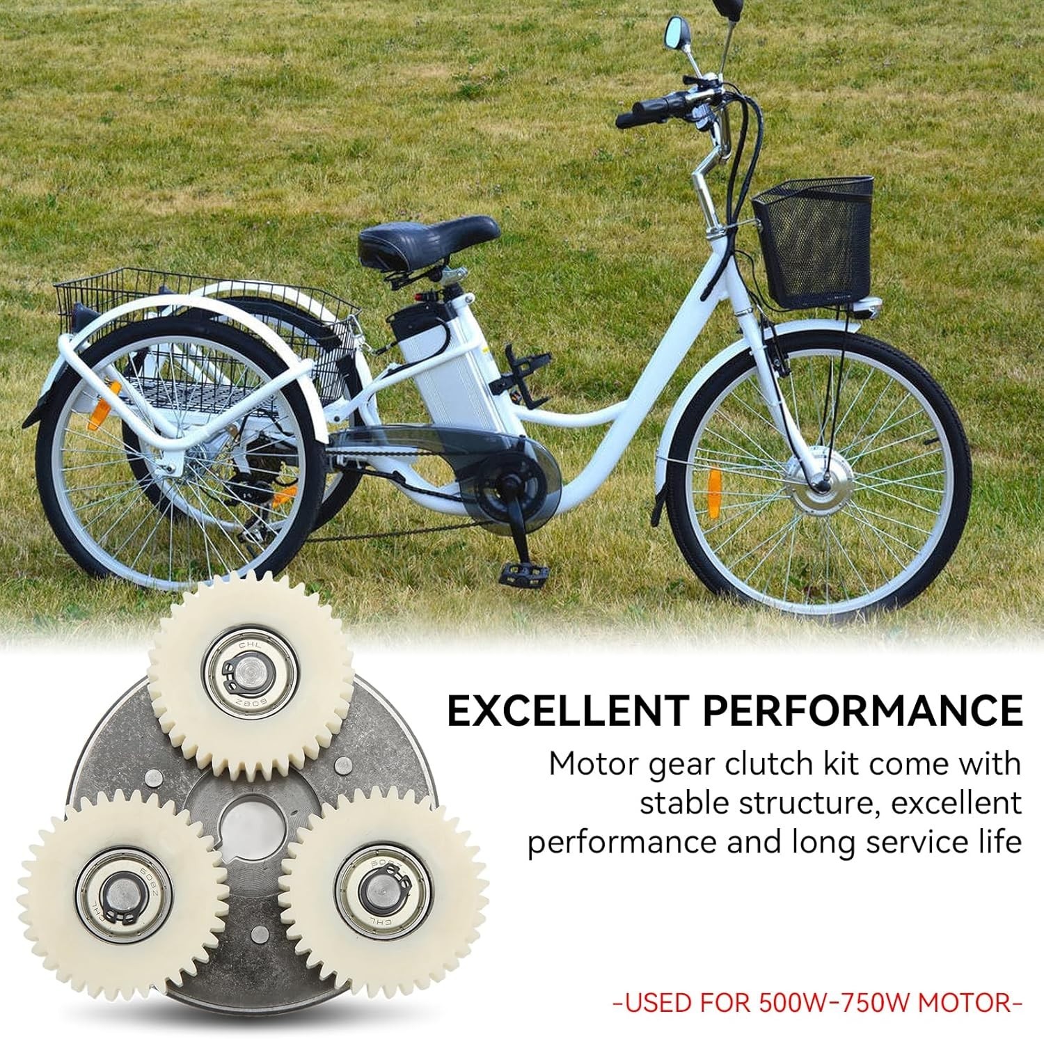 E Bike Motor Gear Clutch Kit 36T Nylon Planetary Gears 500W 750W Replacement