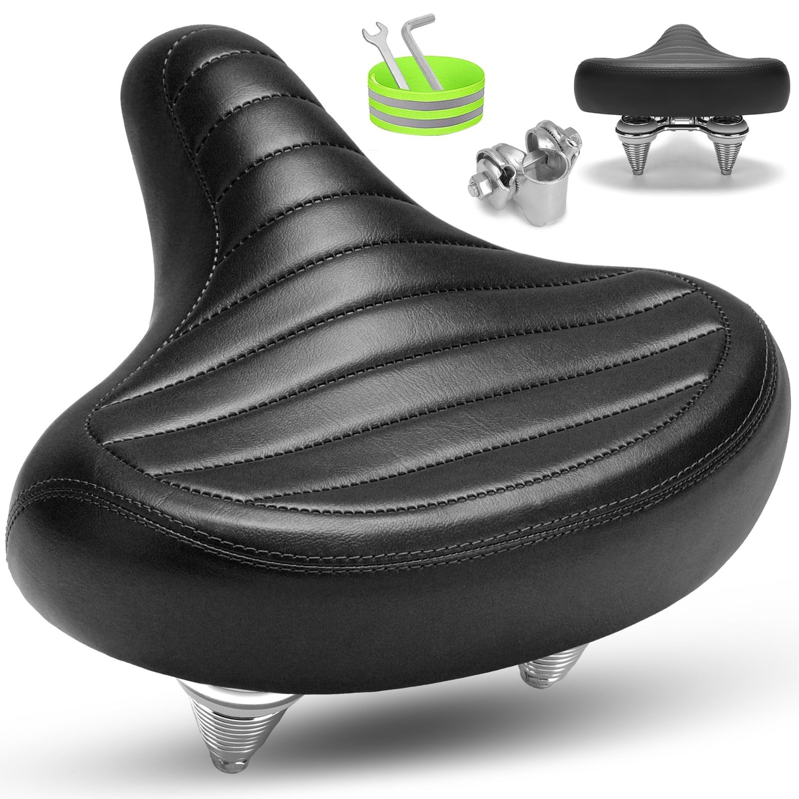 Wide Bike Seat for Men Women Comfort, Large Soft Padded Bicycle Seat Cushion,…