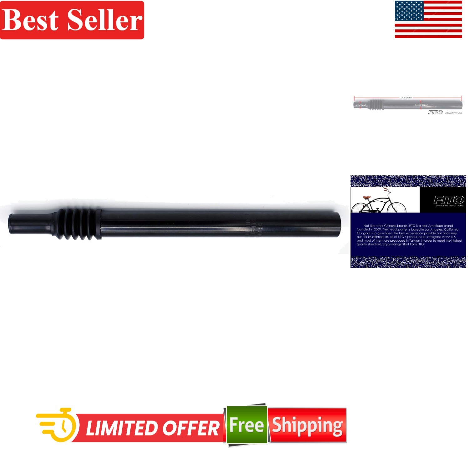 27.2mm x 350mm Bicycle Suspension Seatpost – Ideal for Mountain Bikes