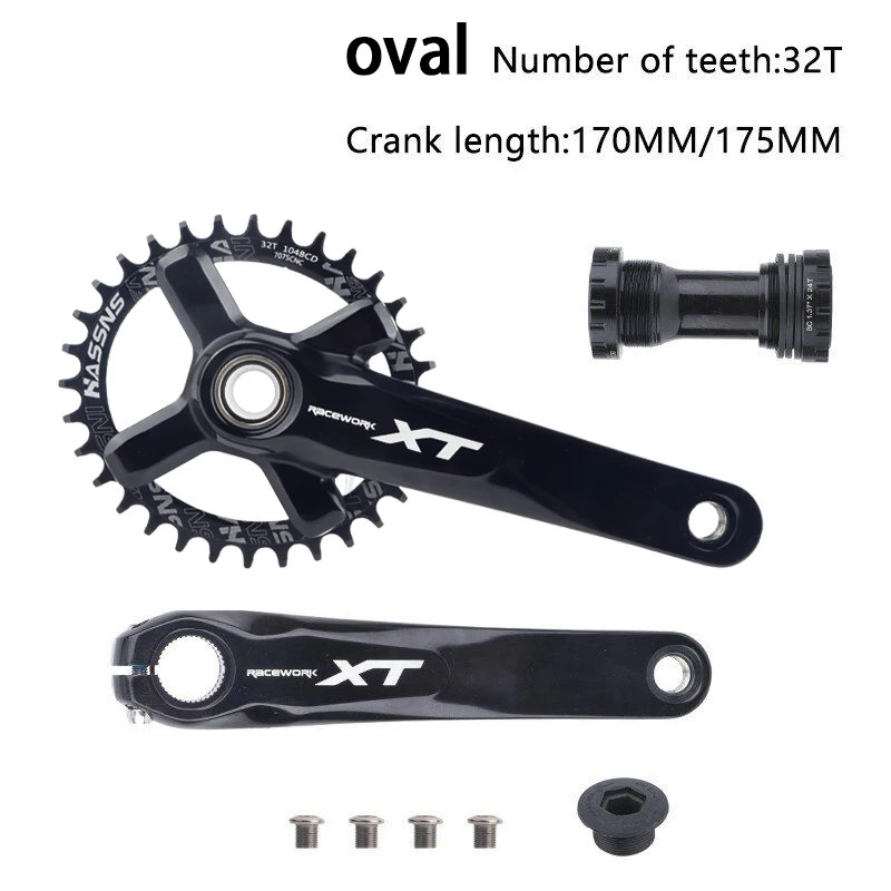 104 BCD MTB Bicycle Integrated Crank Crankset 2 Crowns Mountain Bike 32-42T