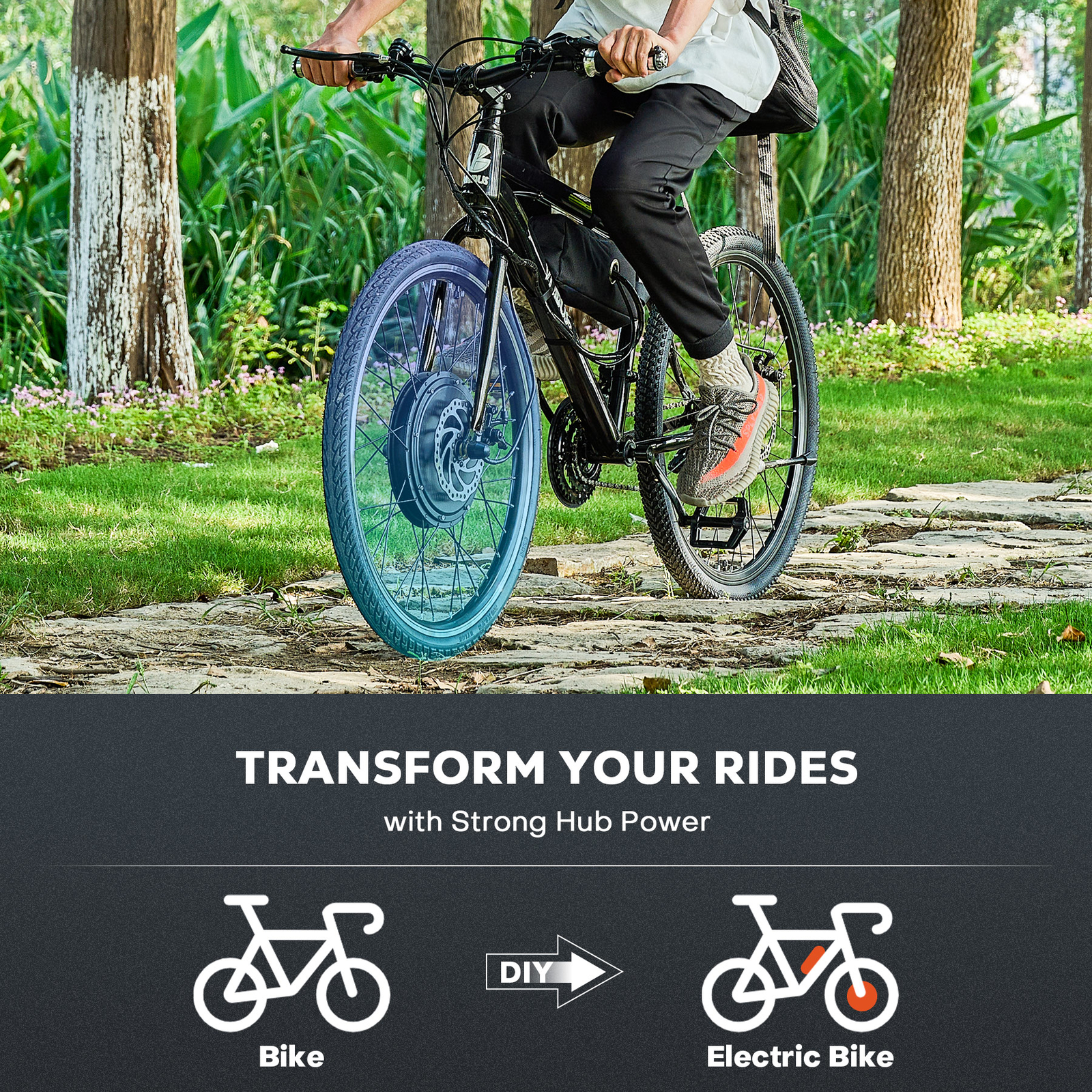 1000W/1500W Electric Bicycle Front/Rear Wheel + Tire E-Bike Conversion Motor Kit