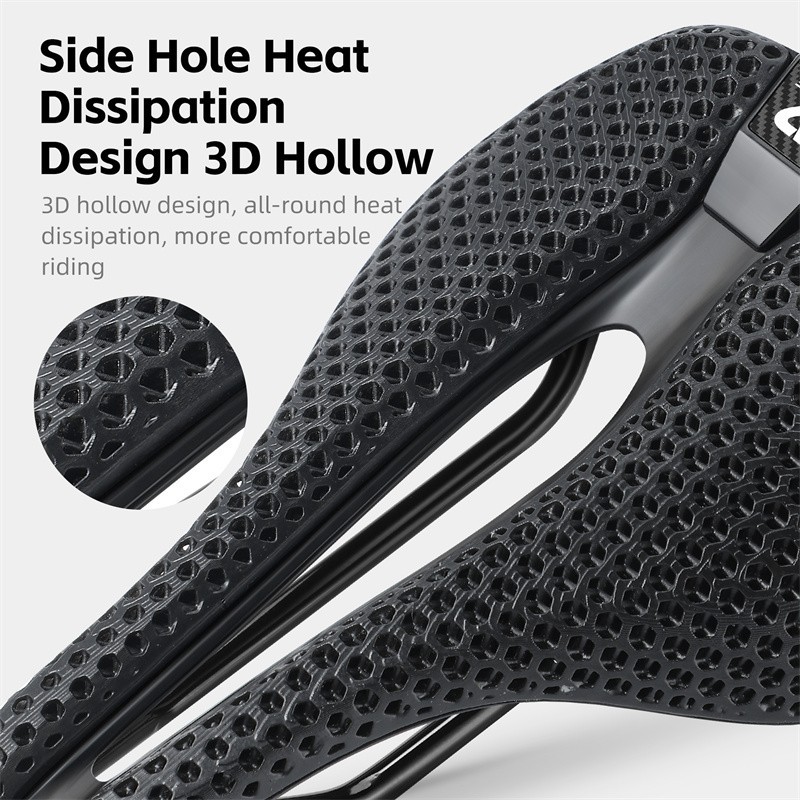 WEST BIKING 3D Printed Nylon Bicycle Saddle Cr-Mo Steel Bow Bike Seat Cushion