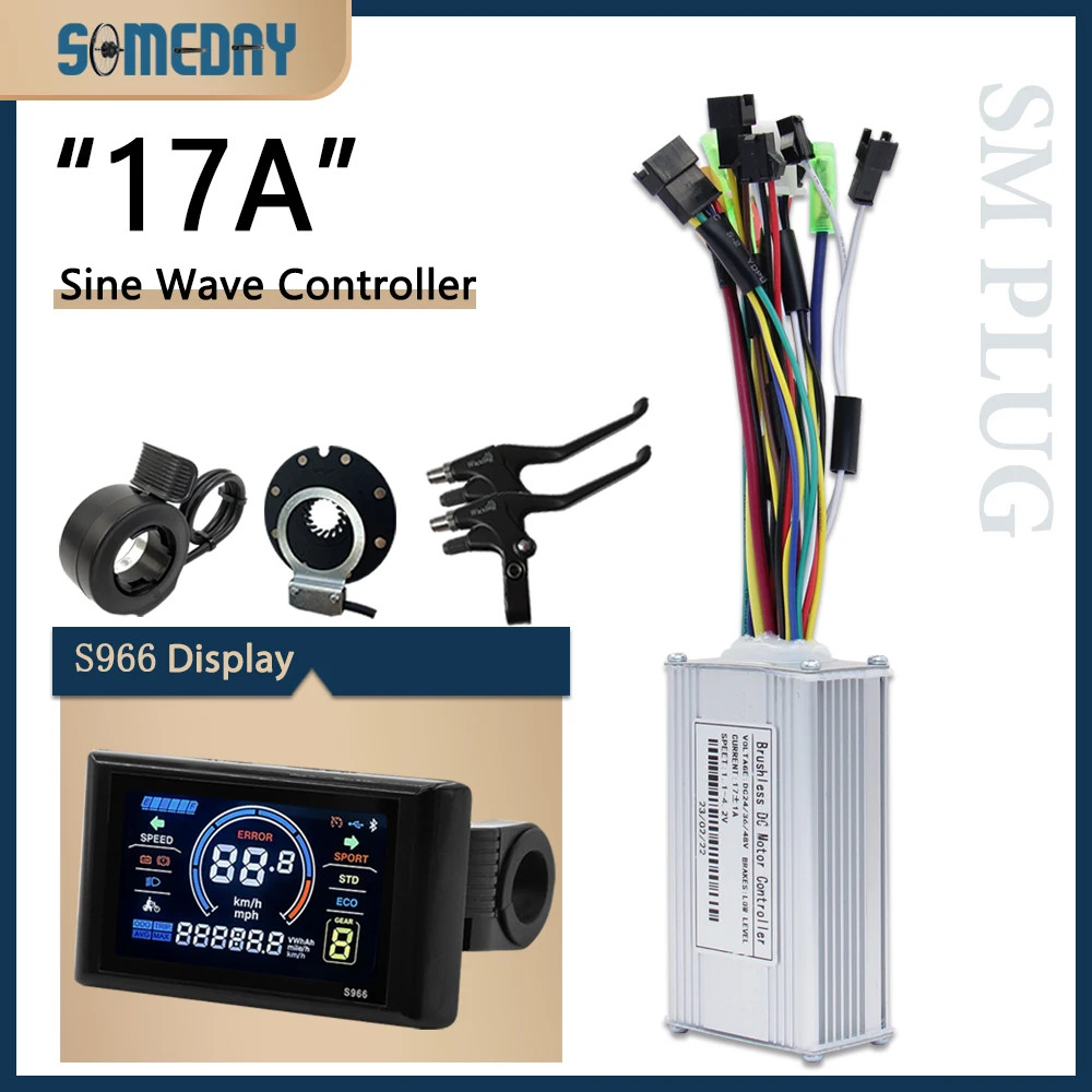 E-bike 3 Mode Sine Wave Controller 36V/48V 17A 22A 26A 30A 40A 45A SM Plug