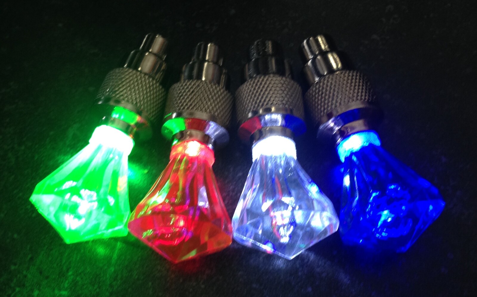 GEM (2x 4x) LED Valve Cap Bicycle Bike Wheel Tire Light Spoke Lamp Motorcycle