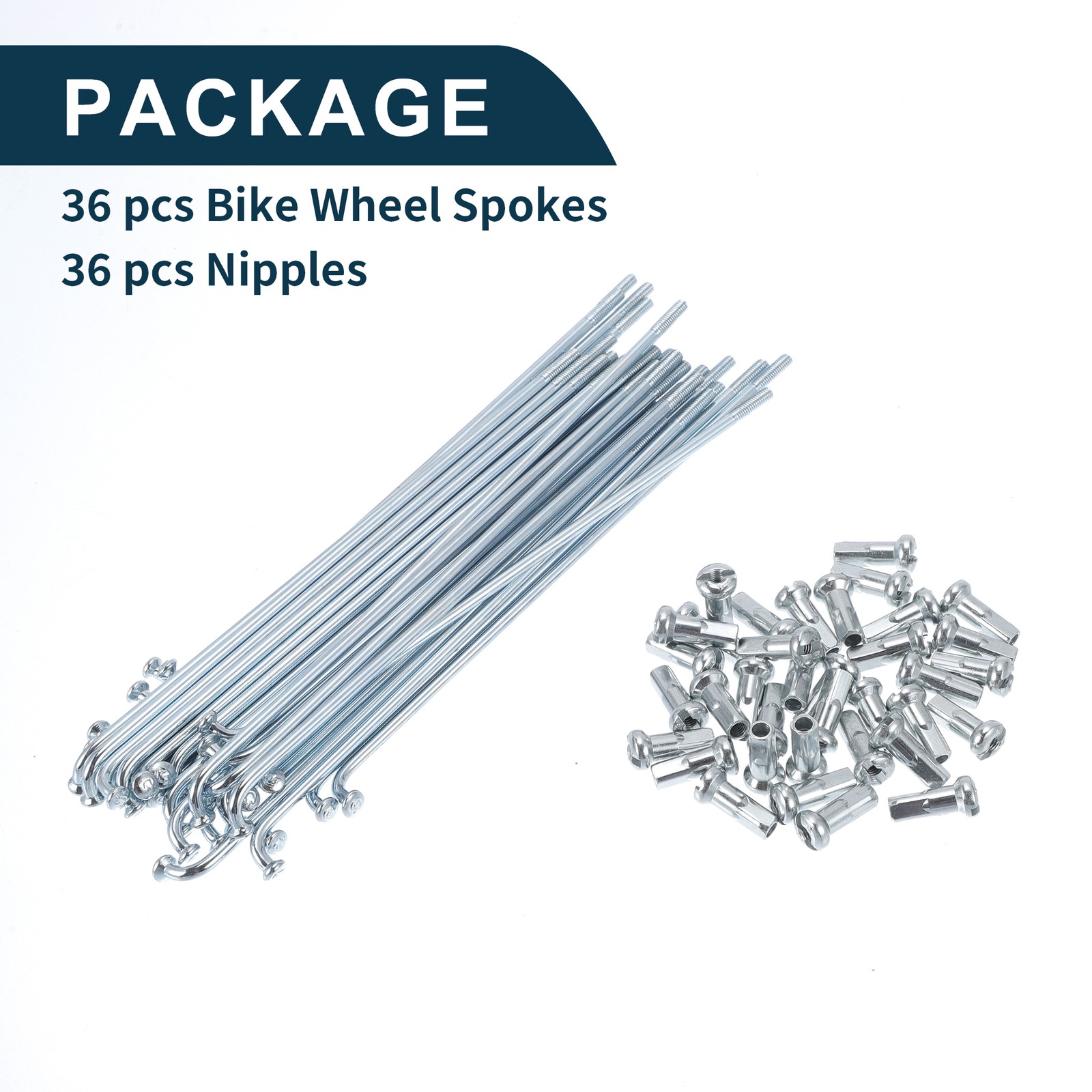 1 Set 13G 114mm Galvanized Steel 45 Universal Nipple Bike Spokes
