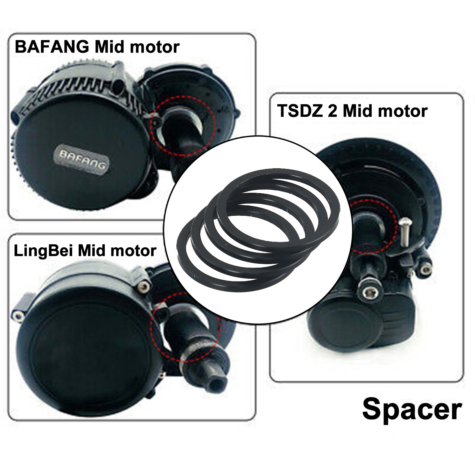 35mm Gasket Black Motor Components Electric Bicycle For Bafang