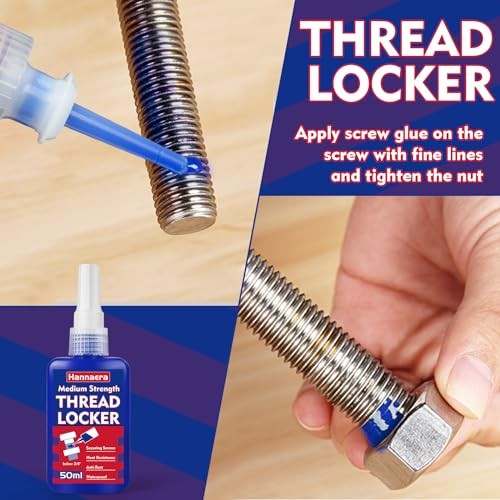 Thread Lock Blue 1.69 Fl oz/50 ml Medium Strength, Lock & Seal medium-50ml
