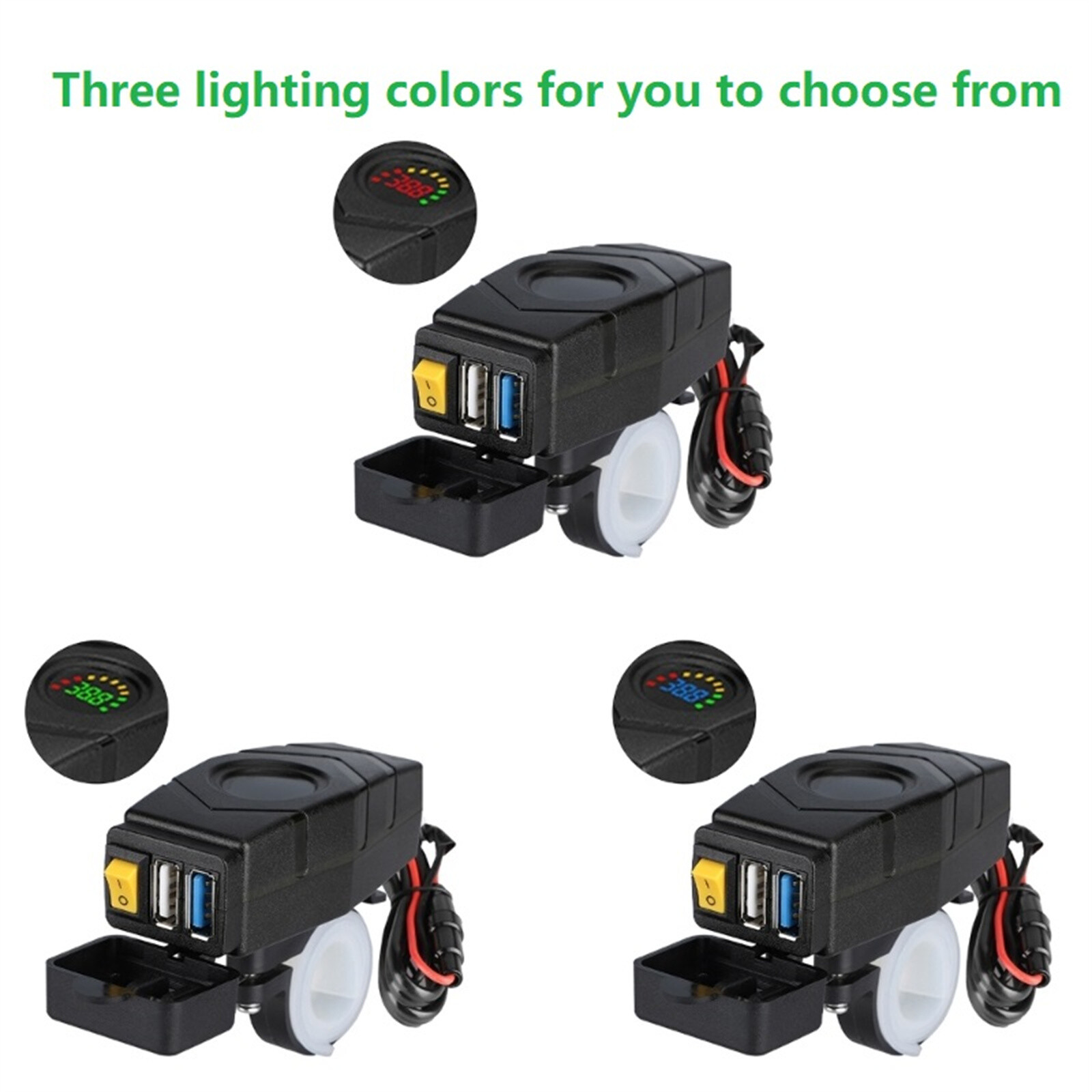 20-90V Handlebar USB Charger 24V 36V 48V 60V QC3.0 Fast Charging Adapter