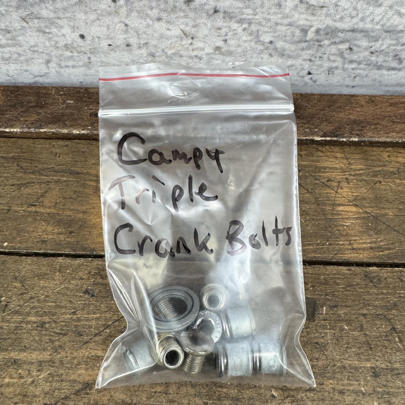Vintage Campagnolo Triple Chainring Bolts Nuts Washers Kit Silver Drivetrain
