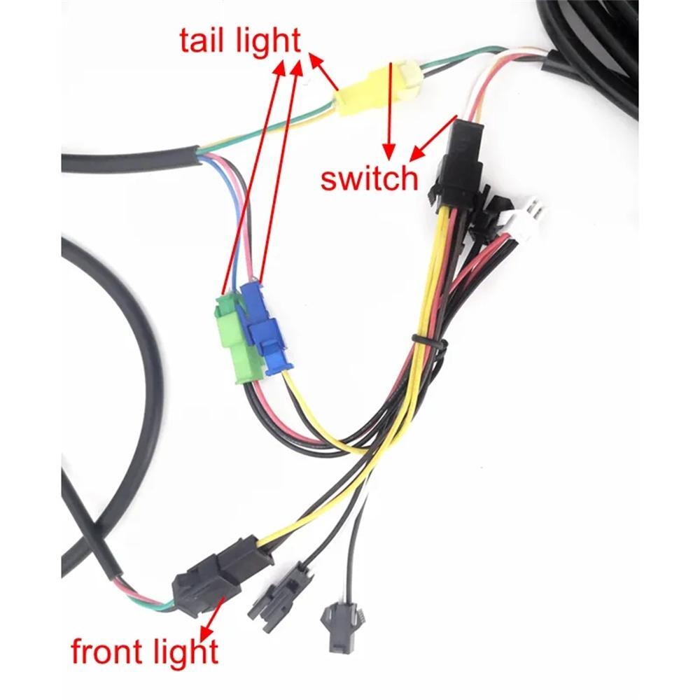 36V/48V/52V/60V 3 in 1 E-Bike Light set Headlight & Tail Light with Horn Switch