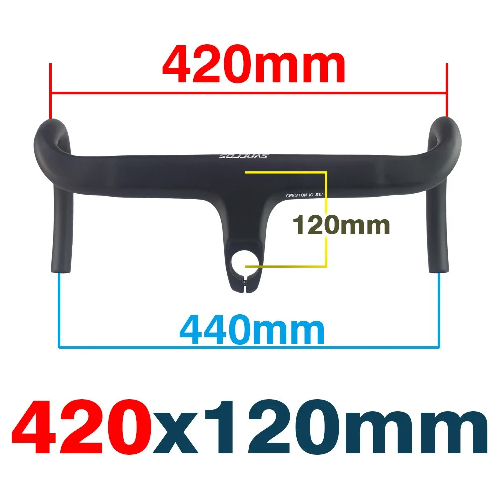 Syncros Road Bike Aero Bar Carbon Internal Cable Integrated Drop Bar with Spacer