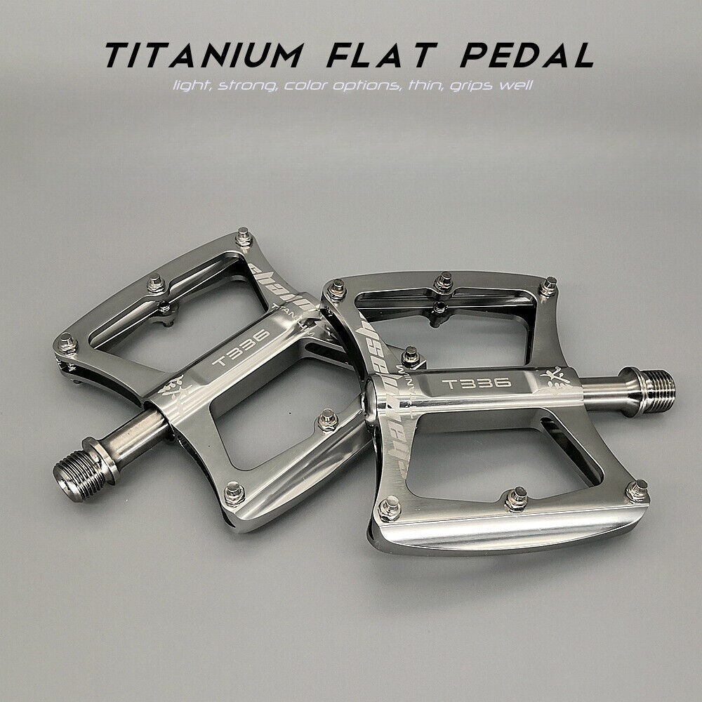 SMS Ultralight 9/16″ Titanium Flat Bicycle Pedals MTB Road Bike Pedals 3 Bearing