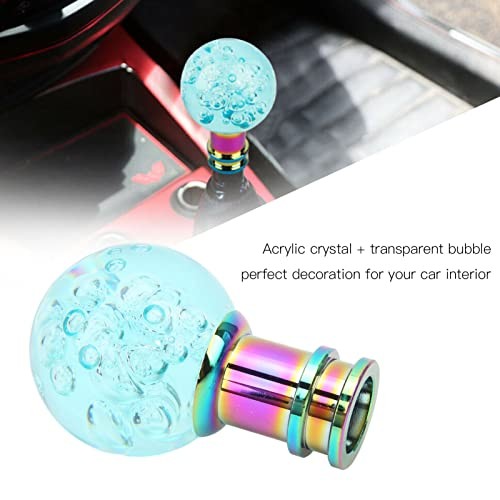 Gear Shift Knob, Universal Acrylic Transparent Bubble Shifter Head Light Blue