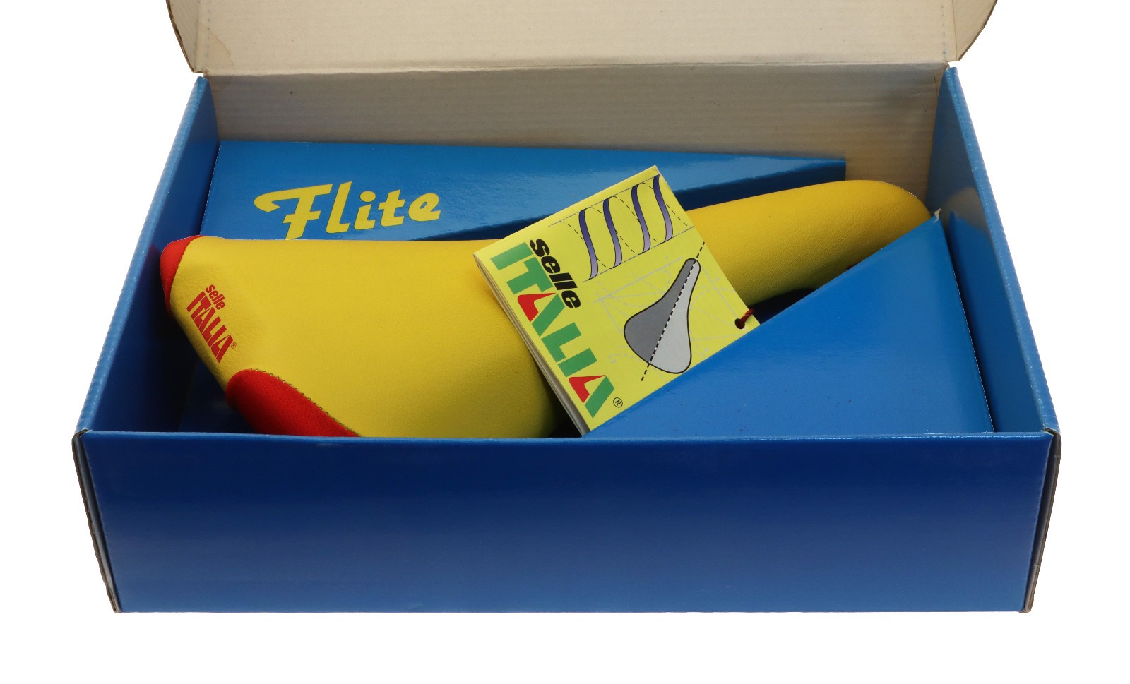 Selle Italia Flite Saddle Titanium Rails Yellow Made With Kevlar (R) NIB NOS NEW