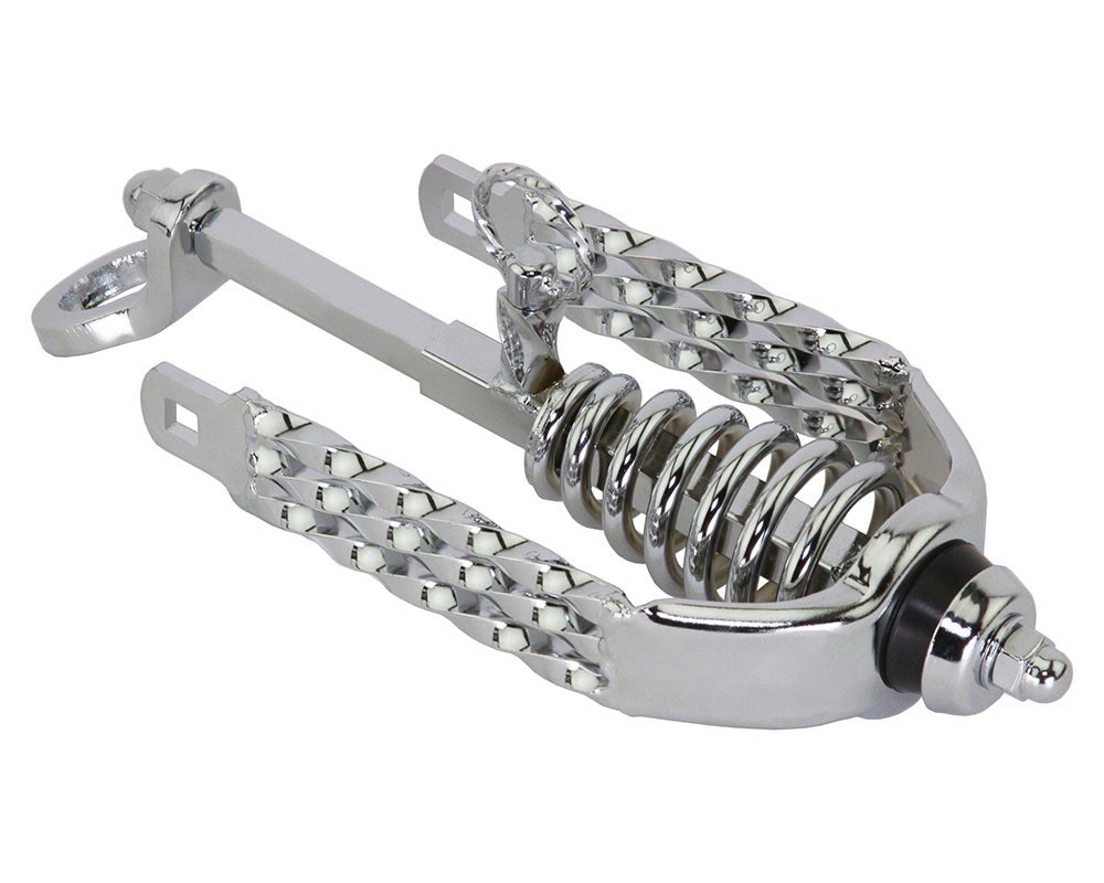 Lowrider Bike Springer Fork Slammer – Triple Square Twisted Crown Chrome.